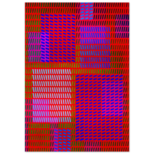 Keiho C1 - 1963 - Victor Vasarely Brushed Aluminum Print - 70x100 cm / 28x40 inches | Victor Vasarely Aluminum Print | Victor Vasarely Prints