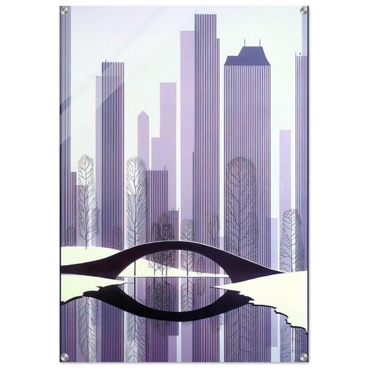 Central Park - Eyvind Earle Acrylic Print - 70x100 cm / 28x40″ inches | Eyvind Earle Wall Art | Eyvind Earle Prints