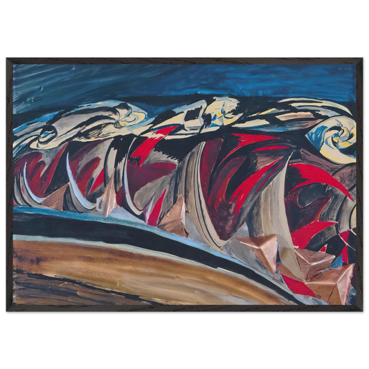 Lights  Sounds of a Night Train - 1924 - Benedetta Cappa Framed Art Print – Black Wooden Frame - Default Title - -Framed Art Print