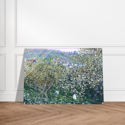 Vetheuil, Flowering Plum Trees - claude monet Acrylic Print - 70x100 cm / 28x40″ inches | claude monet Wall Art | claude monet Prints