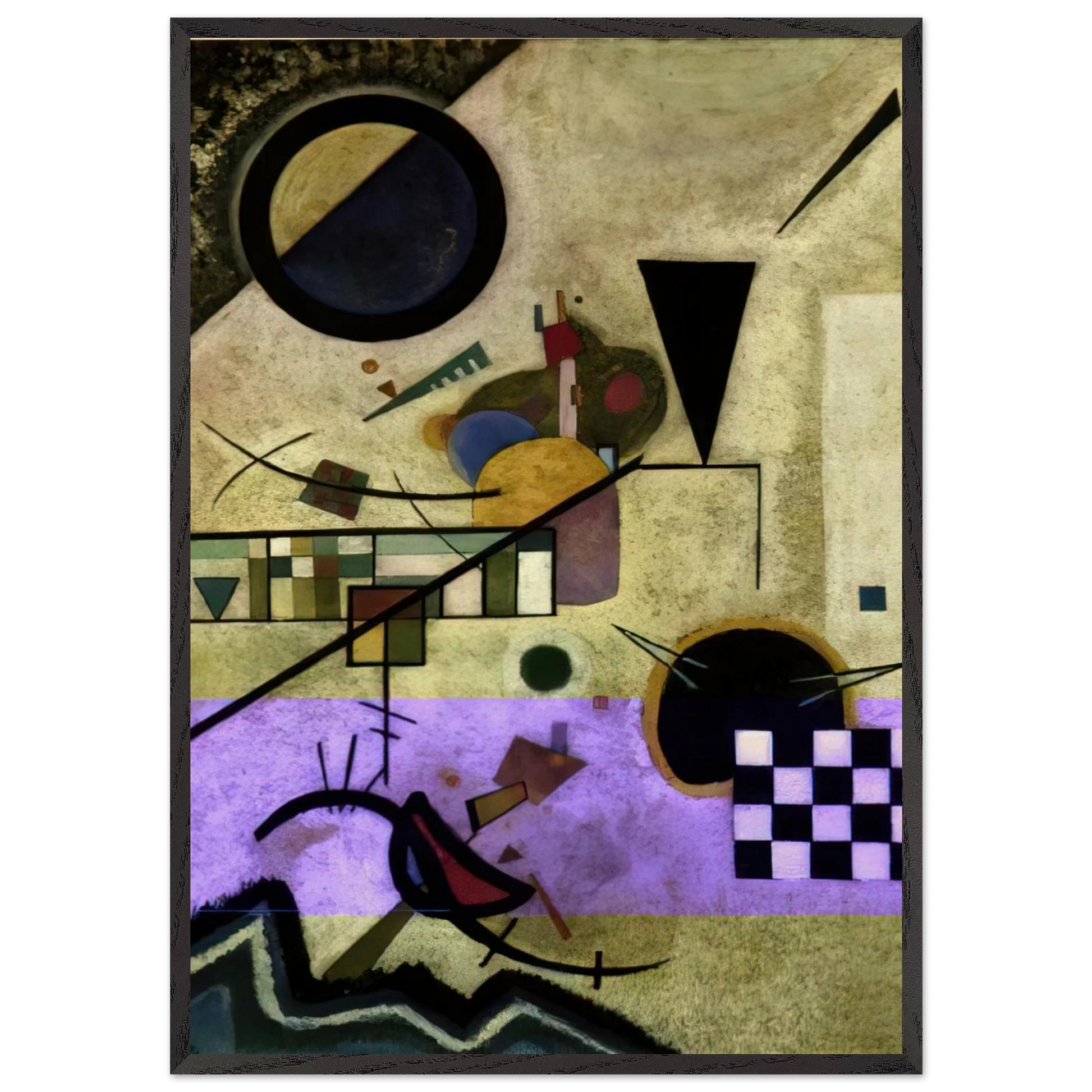 CONTRASTING SOUNDS 1924 - Wassily Kandinsky Framed Art Print – Black Wooden Frame - Default Title - -Framed Art Print
