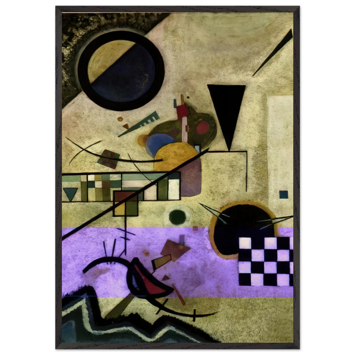 CONTRASTING SOUNDS 1924 - Wassily Kandinsky 70x100 cm / 28x40 inches Framed Art Print – Black Wooden Frame