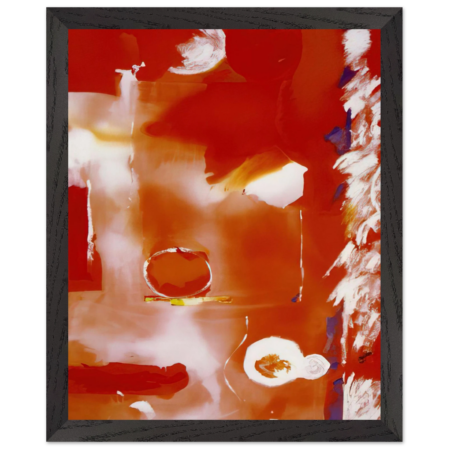 Helen Frankenthaler - Seeing the Moon on a Hot Summer Day - 1987 Wall art - 15x20 cm / 6x8 Inches - Premium Wooden Framed Poster With Fine Art Paper - Wood frame