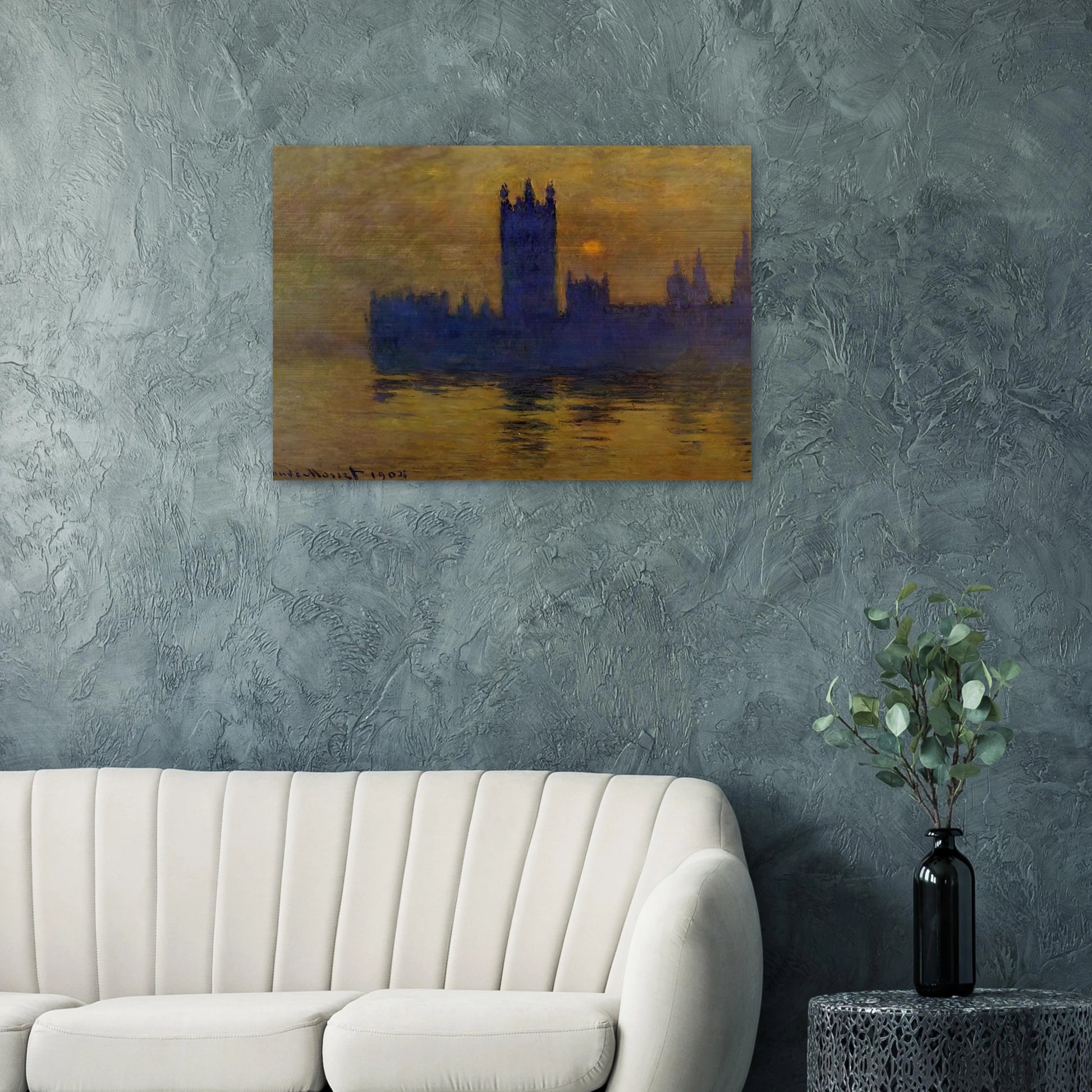 Houses of Parliament, Sunset 02 - claude monet Brushed Aluminum Print - 70x100 cm / 28x40 inches | claude monet Aluminum Print | claude monet Prints
