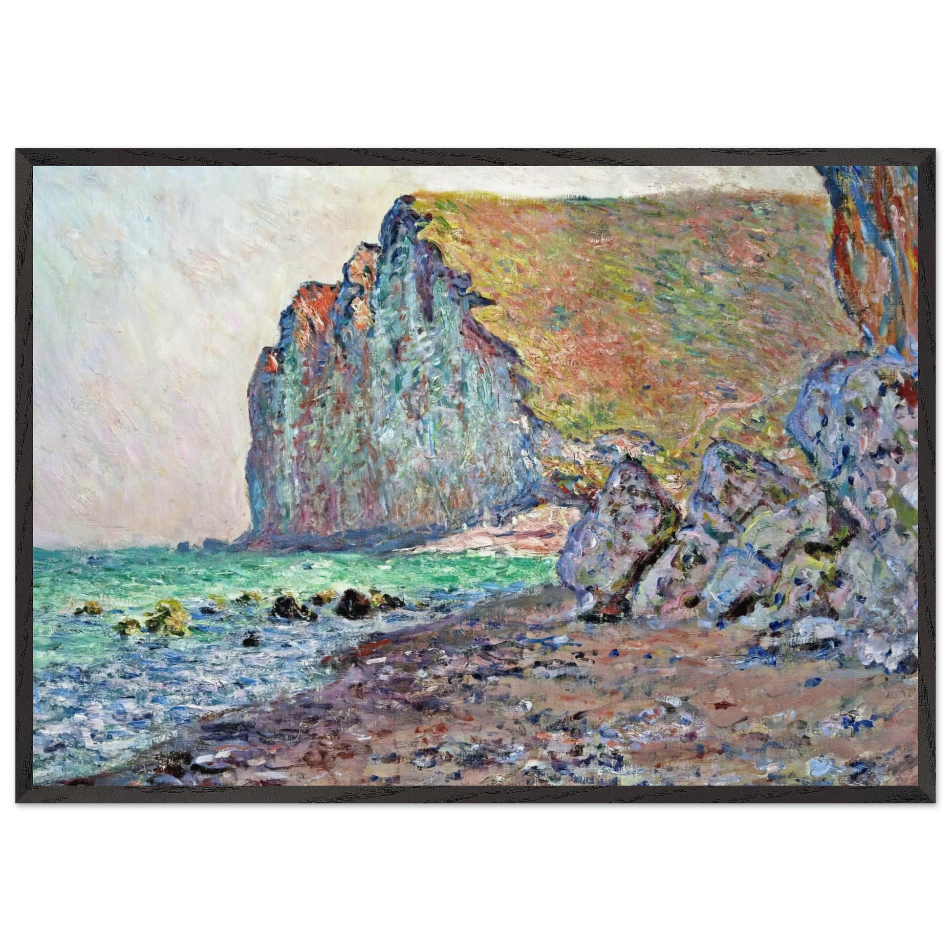 Cliffs of Les Petites-Dalles - claude monet Framed Art Print – Black Wooden Frame - Default Title - -Framed Art Print
