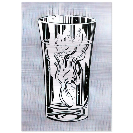 ALKA SELTZER 1966 - Roy Lichtenstein Brushed Aluminum Print - 70x100 cm / 28x40 inches | Roy Lichtenstein Aluminum Print | Roy Lichtenstein Prints
