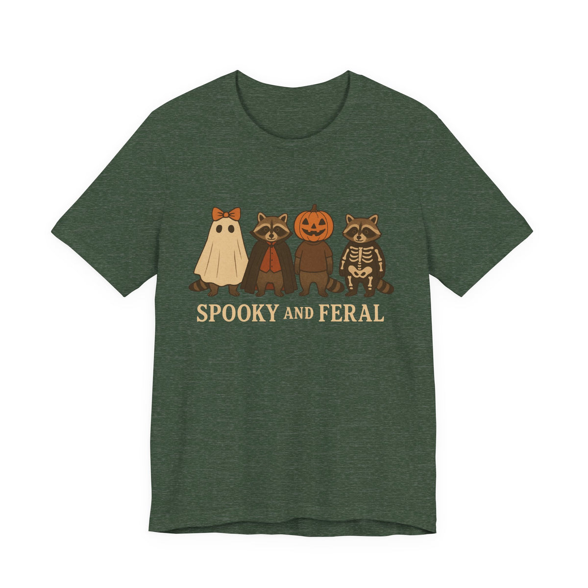 Spooky Raccoon Shirt, Funny Halloween Graphic Tee, Cute Vintage Fall T-Shirt, Trendy Womens Halloween Shirt, Feral Raccoon Tee