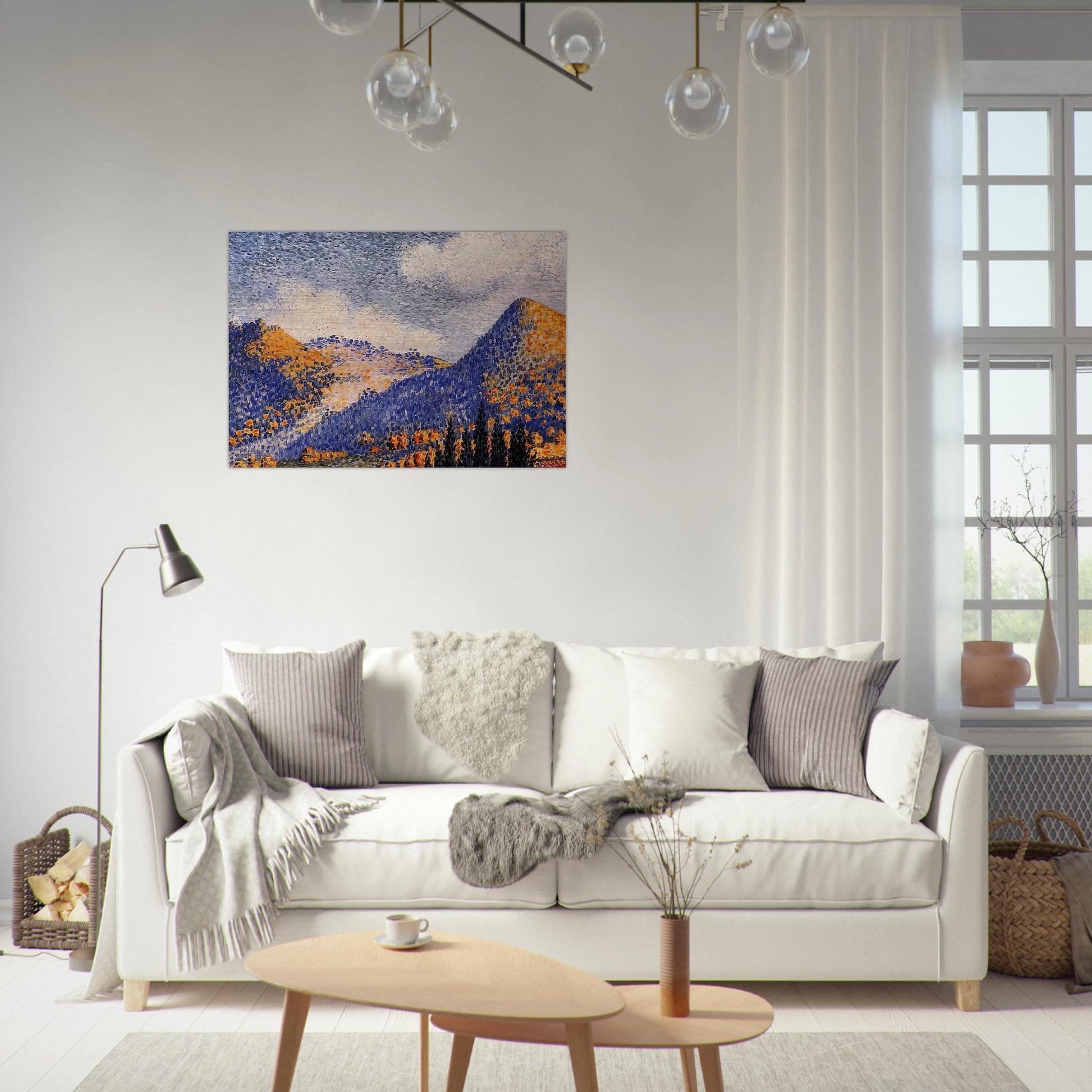 Landscape, the Little Maresque Mountains - Henri-Edmond Cross Brushed Aluminum Print - 70x100 cm / 28x40 inches | Henri-Edmond Cross Aluminum Print | Henri-Edmond Cross Prints