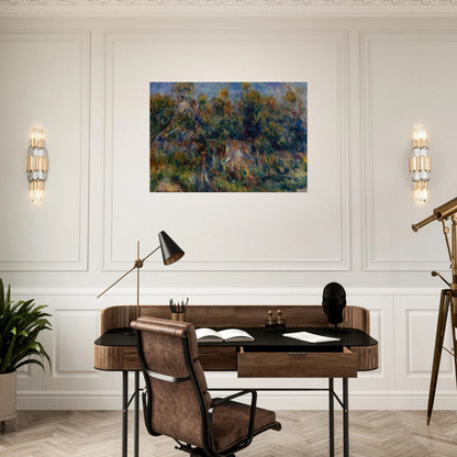 The Painter Taking a Stroll at Cagnes - Pierre-Auguste Renoir Brushed Aluminum Print - 70x100 cm / 28x40 inches | Pierre-Auguste Renoir Aluminum Print | Pierre-Auguste Renoir Prints