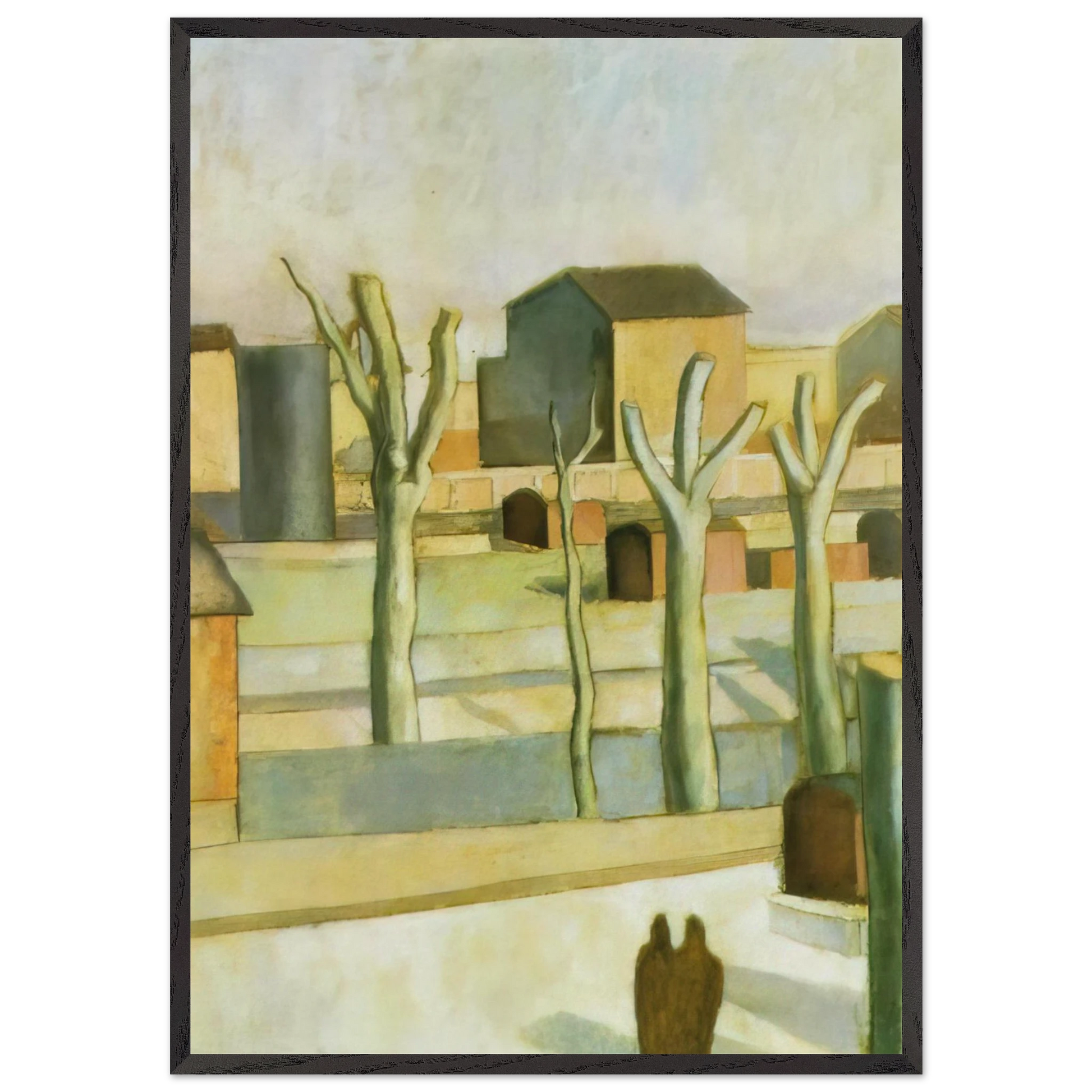 THE STATION AT FIGUERAS - Salvador Dali Framed Art Print – Black Wooden Frame - Default Title - -Framed Art Print