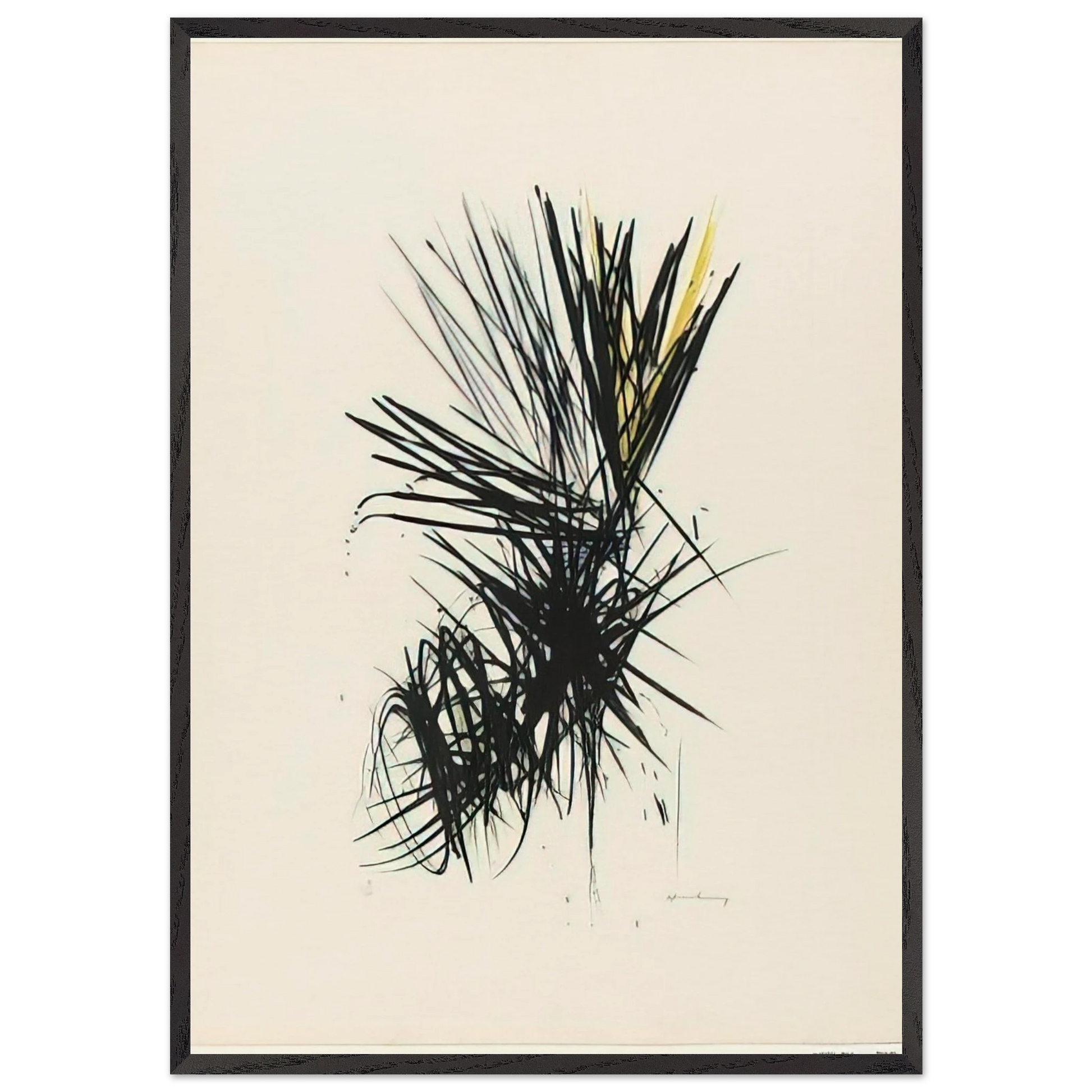 Untitled L 12 - 1957 - Hans Hartung Framed Art Print – Black Wooden Frame - Default Title - -Framed Art Print