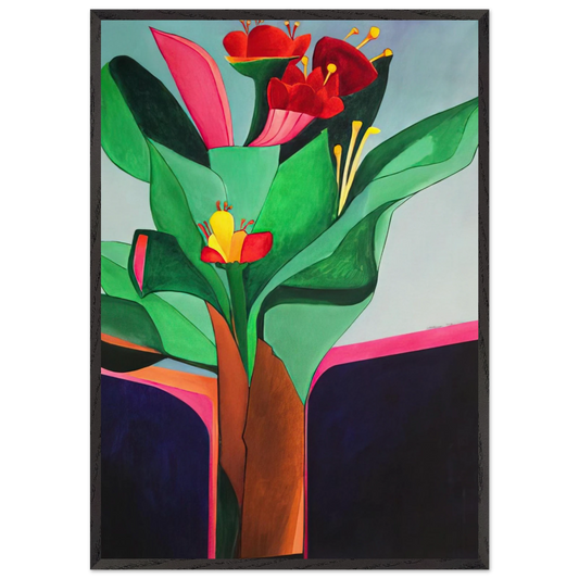 Flores - 1971 - Aldemir Martins Framed Art Print – Black Wooden Frame - Default Title - -Framed Art Print