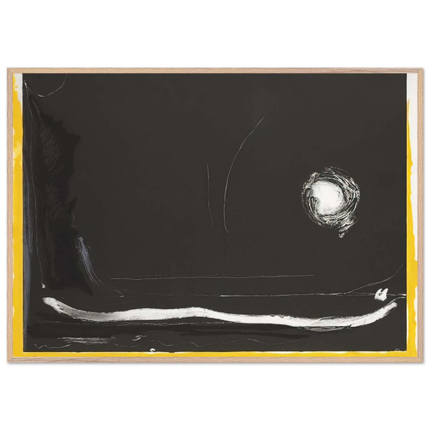 Helen Frankenthaler - Yellow Jack - 1985 Wall art - 27x35 cm / 11x14 Inches - Premium Wooden Framed Poster With Fine Art Paper - Wood frame