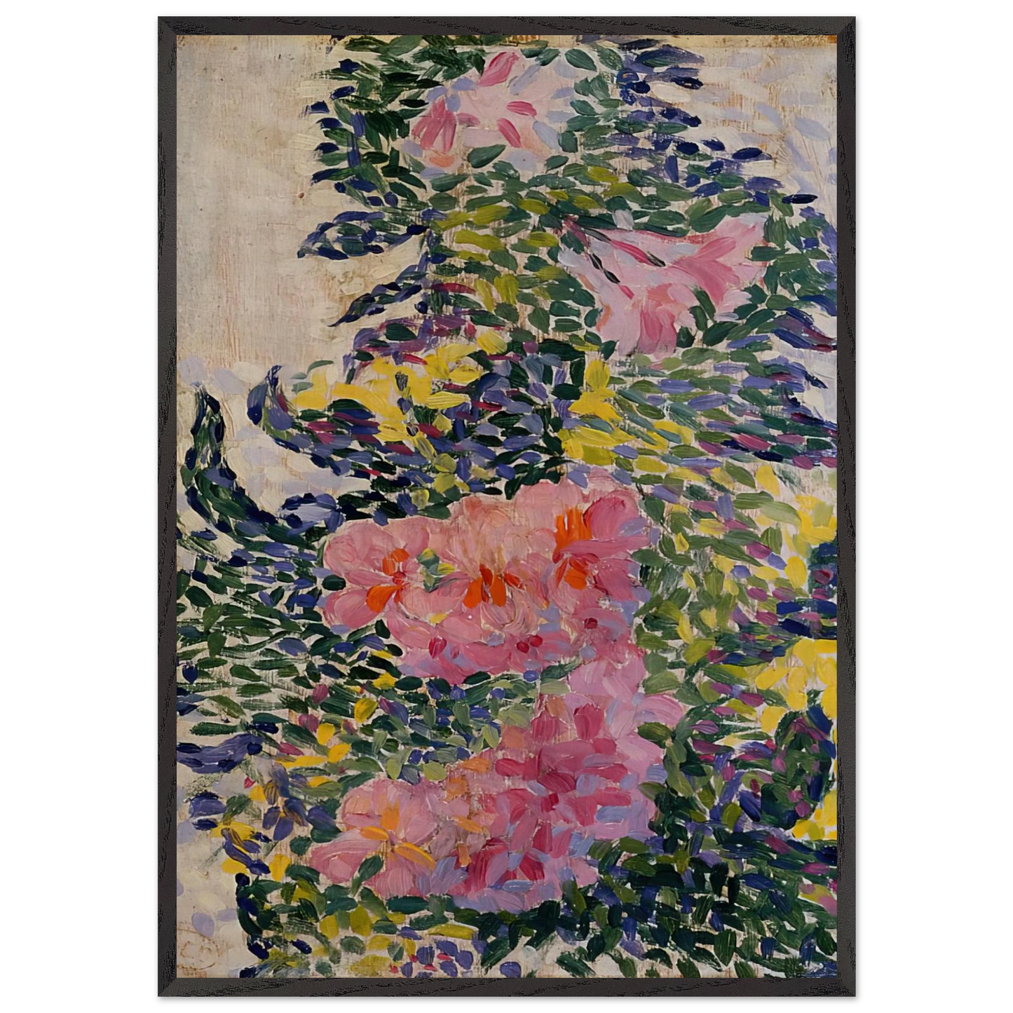 Flowers N3 - Henri-Edmond Cross Framed Art Print – Black Wooden Frame - Default Title - -Framed Art Print