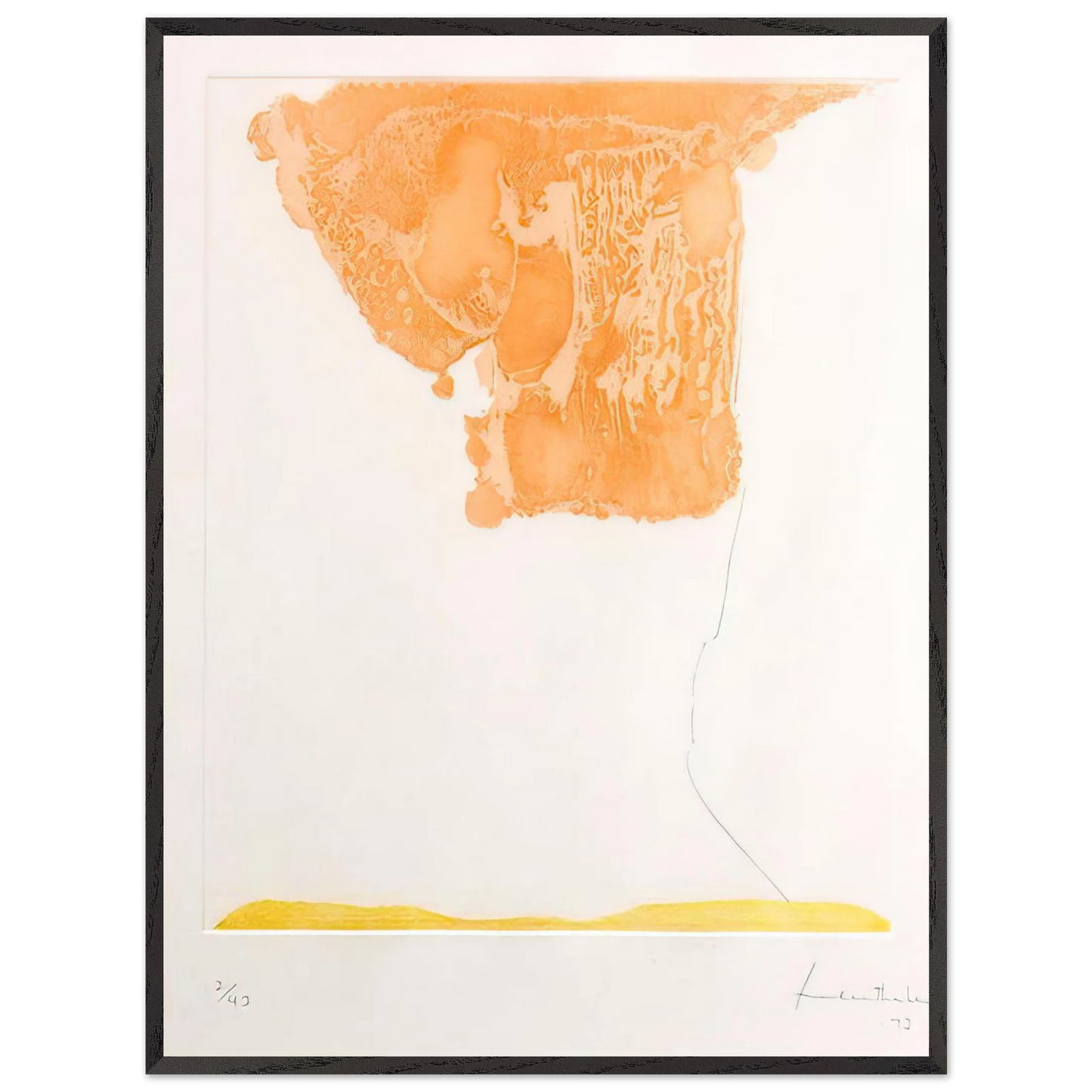 Helen Frankenthaler - Pranzo Italiano - 1973 Wall art - 27x35 cm / 11x14 inches - Premium Wooden Framed Poster With Fine Art Paper - Black frame