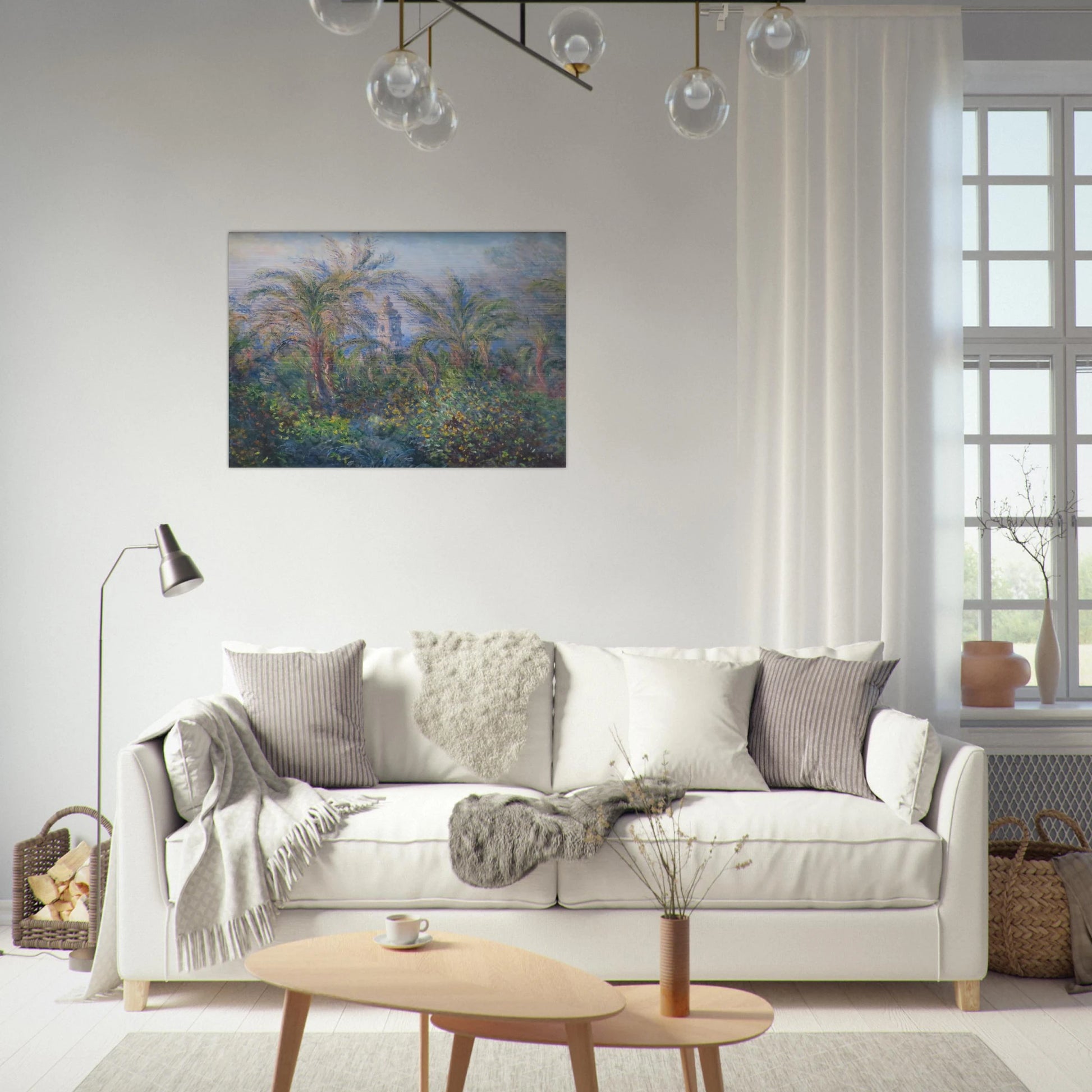 Garden in Bordighera, Impression of Morning - claude monet Brushed Aluminum Print - 70x100 cm / 28x40 inches | claude monet Aluminum Print | claude monet Prints