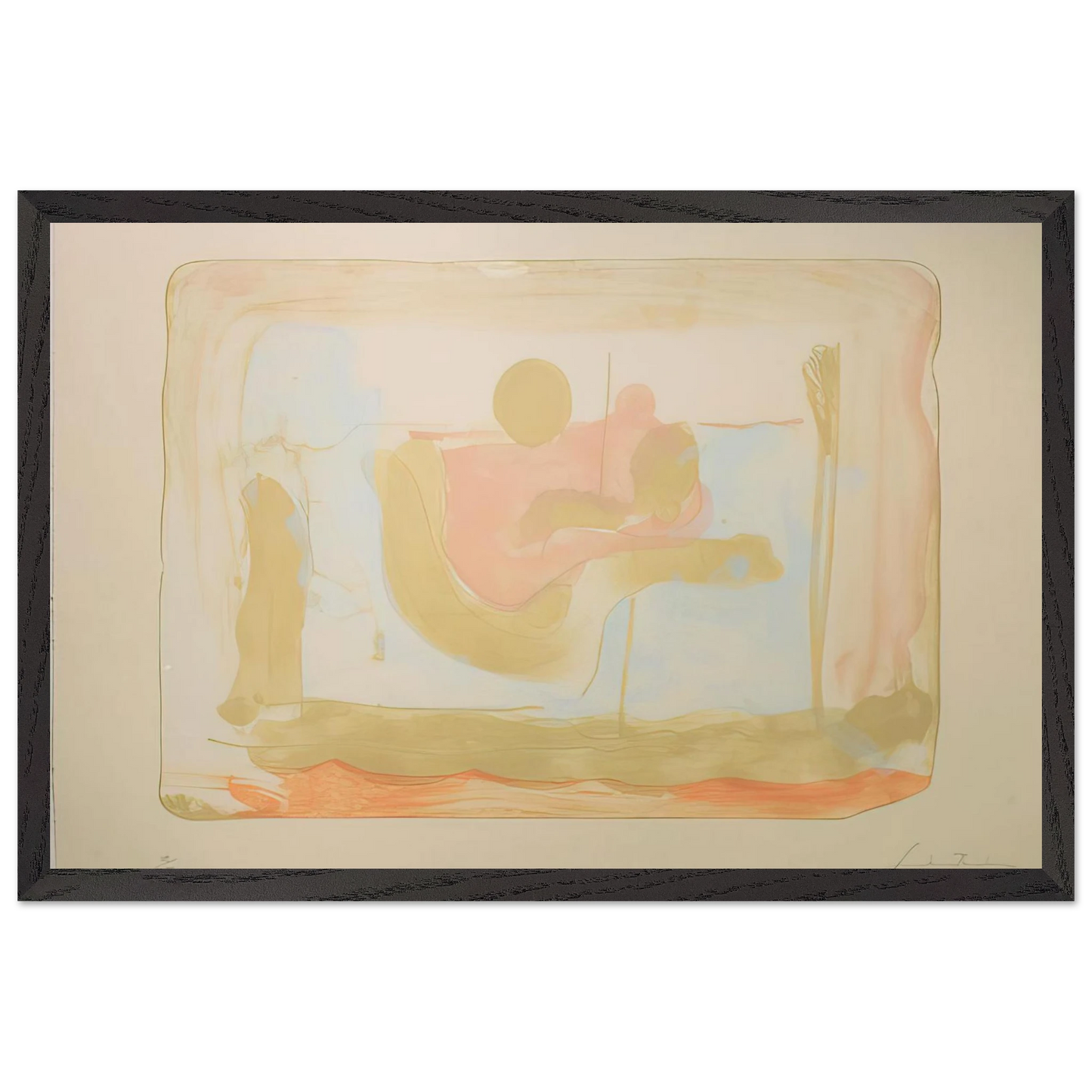 Helen Frankenthaler - Reflections I - 1995 Wall art - 20x25 cm / 8x10 inches - Premium Wooden Framed Poster With Fine Art Paper - White frame