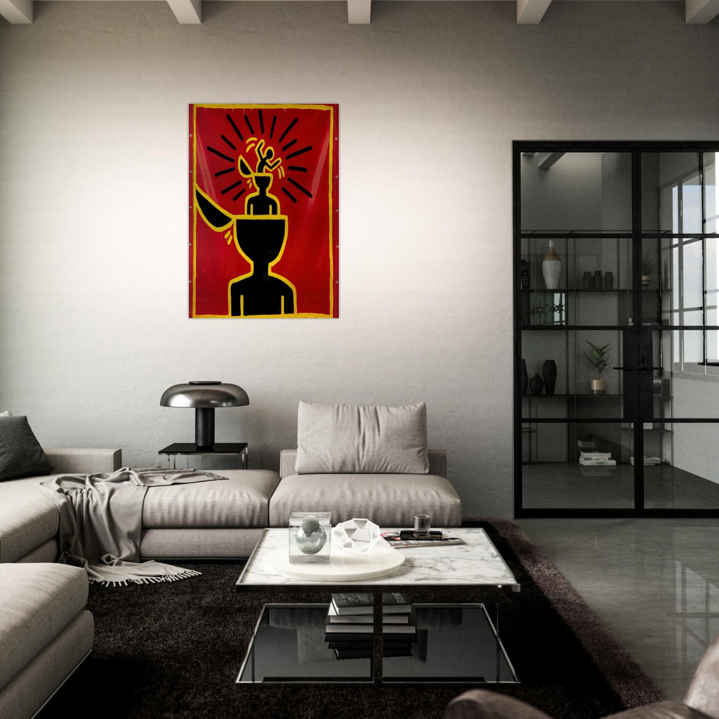 UNTITLED 1982 - Keith Haring Brushed Aluminum Print - 70x100 cm / 28x40 inches | Keith Haring Aluminum Print | Keith Haring Prints