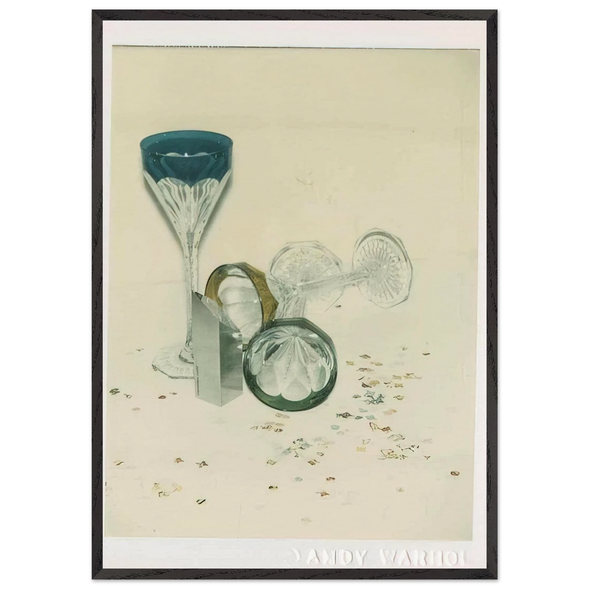 Committee 2000 Champagne Glasses - Andy Warhol Framed Art Print – Black Wooden Frame - Default Title - -Framed Art Print