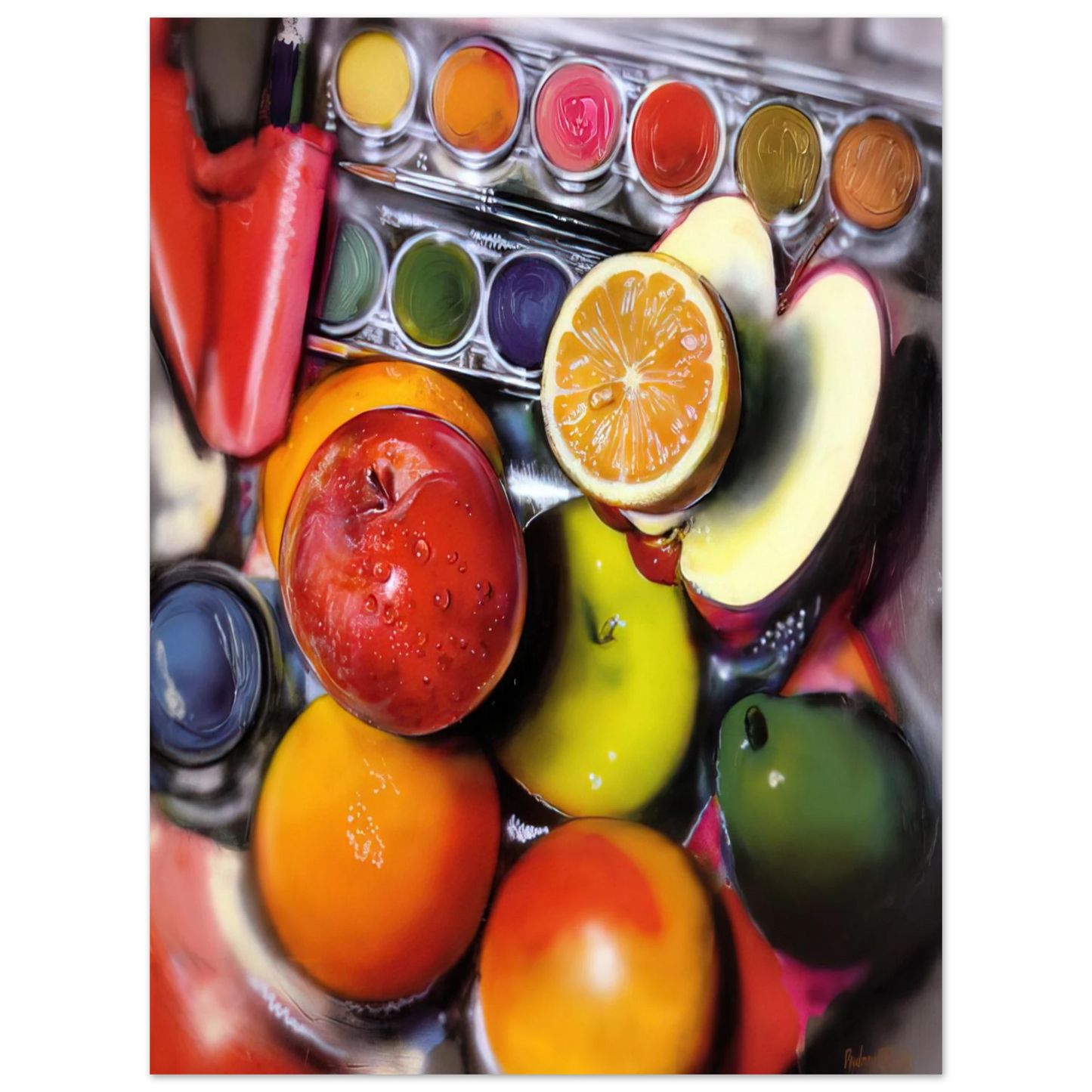 Audrey Flack - ENERGY APPLES 1980 Fine Art Poster - Default Title