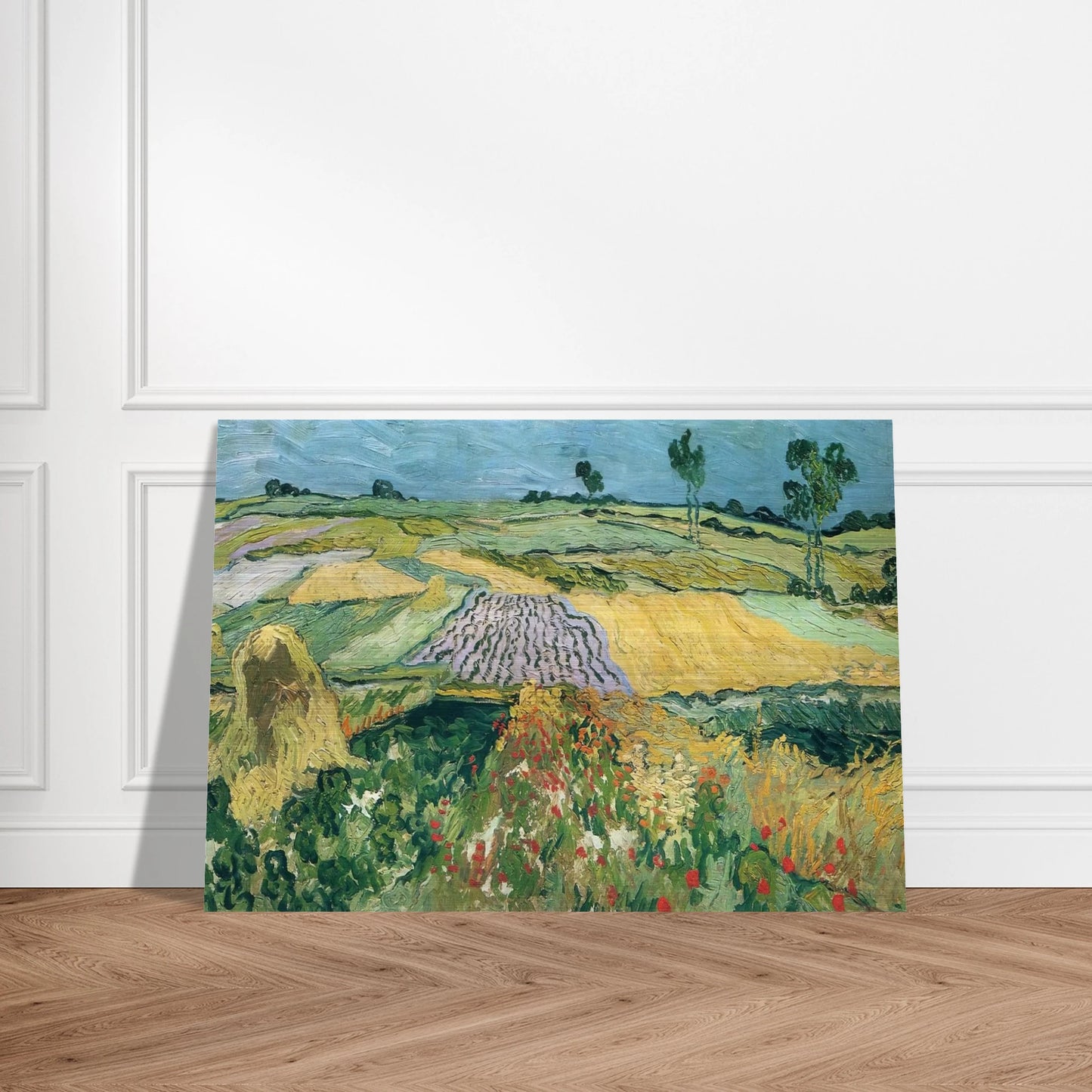 Wheatfields - Vincent van Gogh Brushed Aluminum Print - 70x100 cm / 28x40 inches | Vincent van Gogh Aluminum Print | Vincent van Gogh Prints