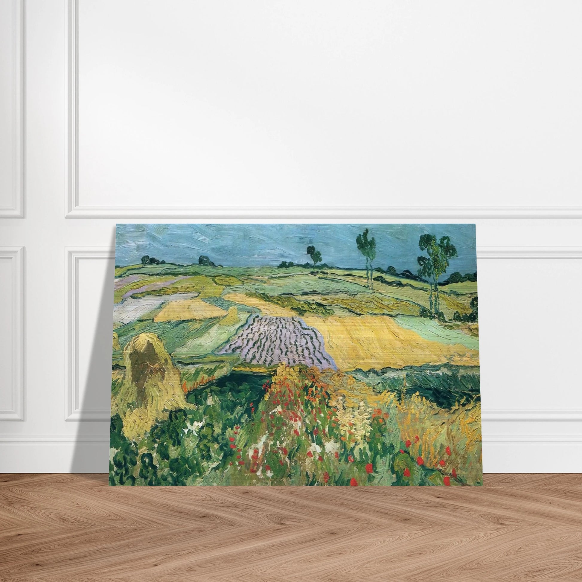 Wheatfields - Vincent van Gogh Brushed Aluminum Print - 70x100 cm / 28x40 inches | Vincent van Gogh Aluminum Print | Vincent van Gogh Prints