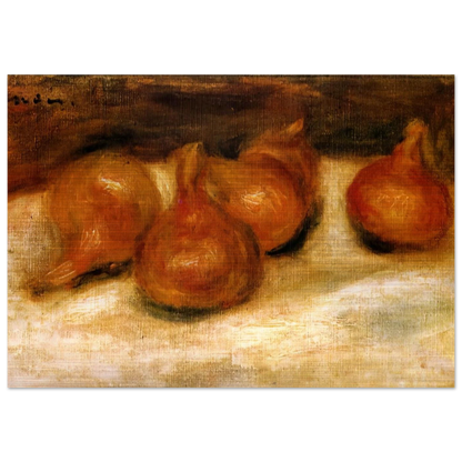 Still Life with Onions - Pierre-Auguste Renoir Brushed Aluminum Print - 70x100 cm / 28x40 inches | Pierre-Auguste Renoir Aluminum Print | Pierre-Auguste Renoir Prints