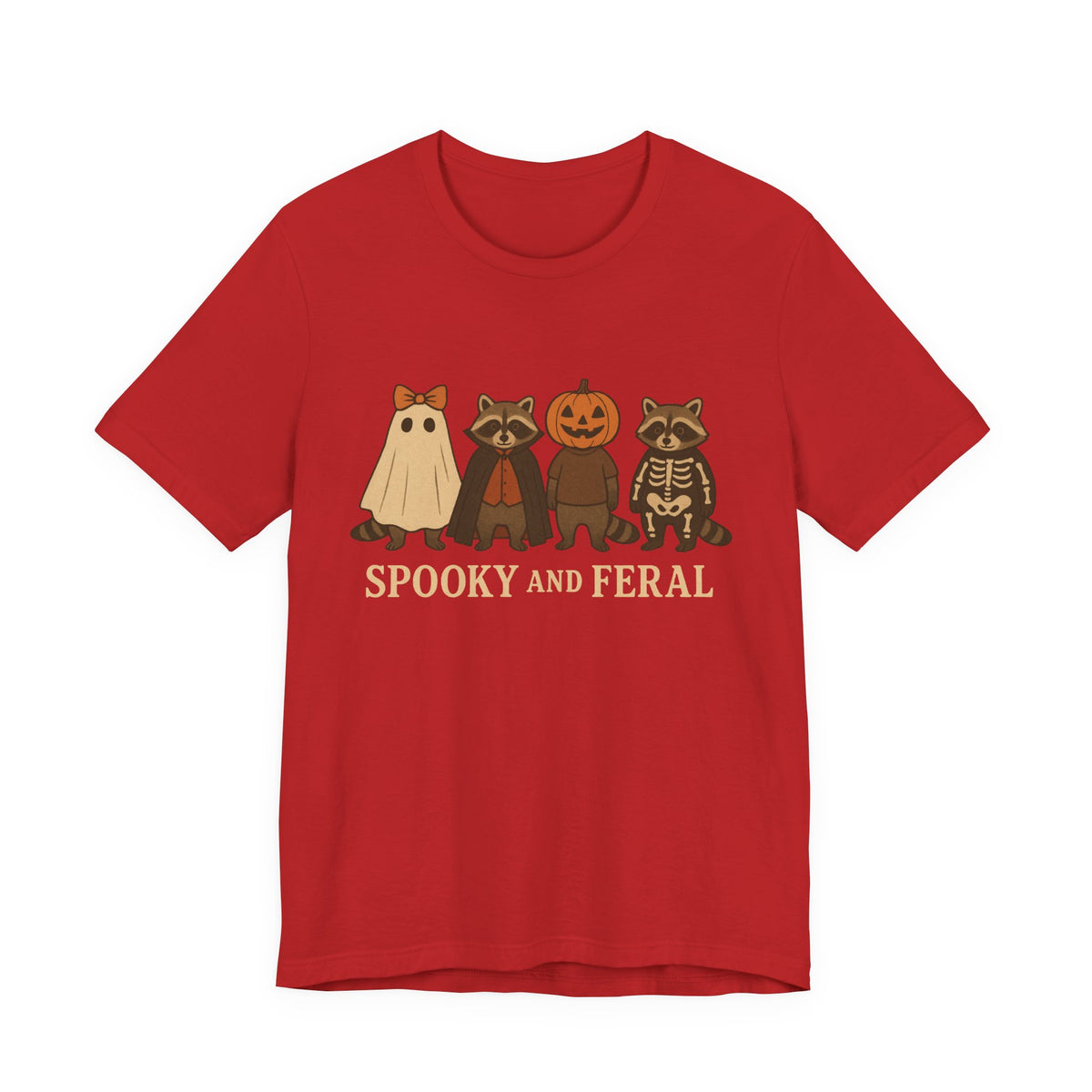 Spooky Raccoon Shirt, Funny Halloween Graphic Tee, Cute Vintage Fall T-Shirt, Trendy Womens Halloween Shirt, Feral Raccoon Tee