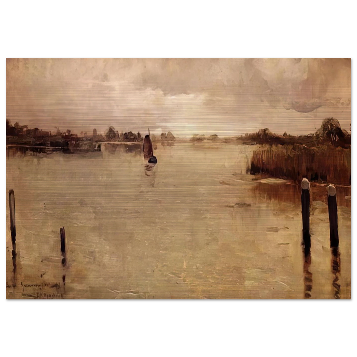 SPAARNWOUDE ISLAND 1883 - Theo van Rysselberghe Brushed Aluminum Print - 70x100 cm / 28x40 inches | Theo van Rysselberghe Aluminum Print | Theo van Rysselberghe Prints