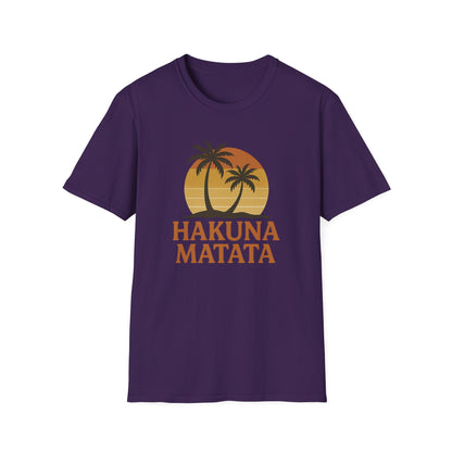 Hakuna Matata Maglietta Grafica Retro, Maglietta Positiva Senza Pensieri, T-Shirt Ispirata agli Anni '90, Top con Citazione di Buonumore, Regalo Unisex