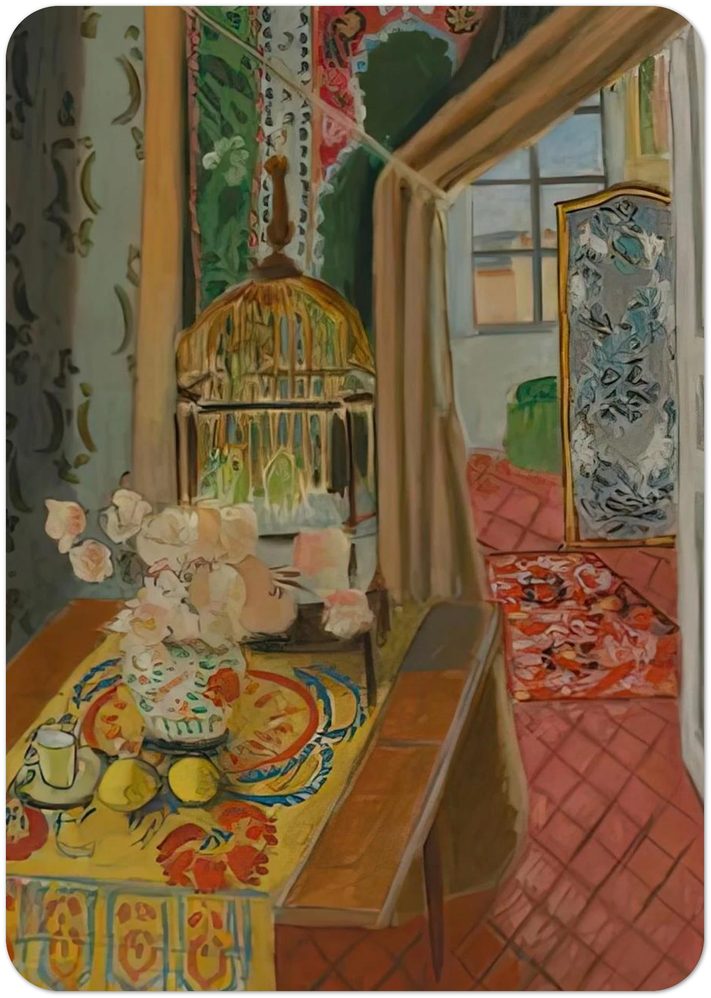 INTERIOR FLOWERS AND PARAKEETS 1924 By Henri Matisse Pack of 10 Post Cards | Henri Matisse Post Cards | A6 (10.5 x 14.8 cm) - 4.1 x 5.8 inches