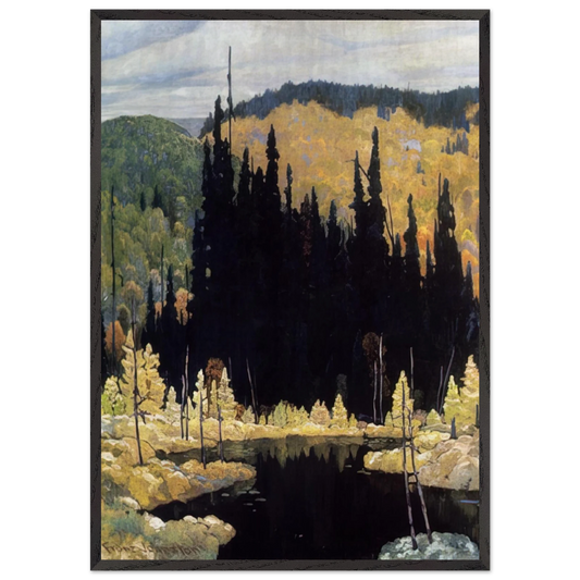 Autumn Algoma - Art Nouveau Modern - Frank Johnston Framed Art Print – Black Wooden Frame - Default Title - -Framed Art Print