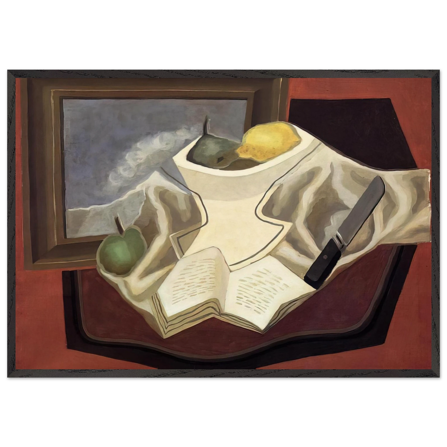 THE TABLE IN FRONT OF THE PICTURE 1926 - Juan Gris Framed Art Print – Black Wooden Frame - Default Title - -Framed Art Print