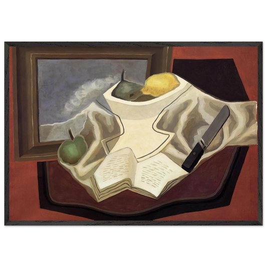 THE TABLE IN FRONT OF THE PICTURE 1926 - Juan Gris Framed Art Print – Black Wooden Frame - Default Title - -Framed Art Print
