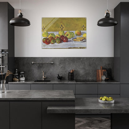 Still life with apples and biscuits - Paul Cézanne Acrylic Print - 70x100 cm / 28x40″ inches | Paul Cézanne Wall Art | Paul Cézanne Prints