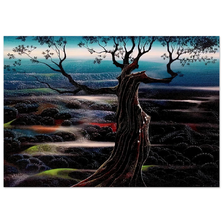 Wild Valley - Eyvind Earle Brushed Aluminum Print - 70x100 cm / 28x40 inches | Eyvind Earle Aluminum Print | Eyvind Earle Prints