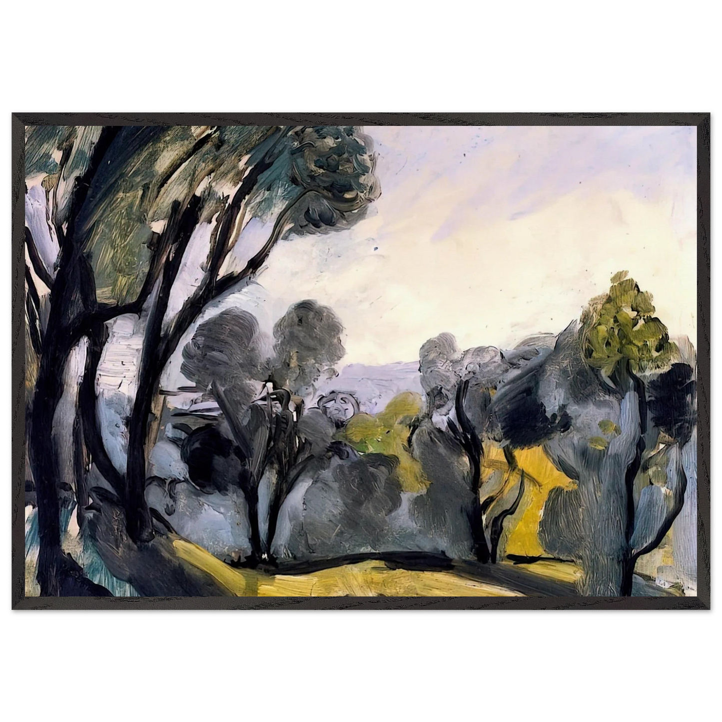 LANDSCAPE WITH OLIVE TREES 1918 - Henri Matisse Framed Art Print – Black Wooden Frame - Default Title - -Framed Art Print