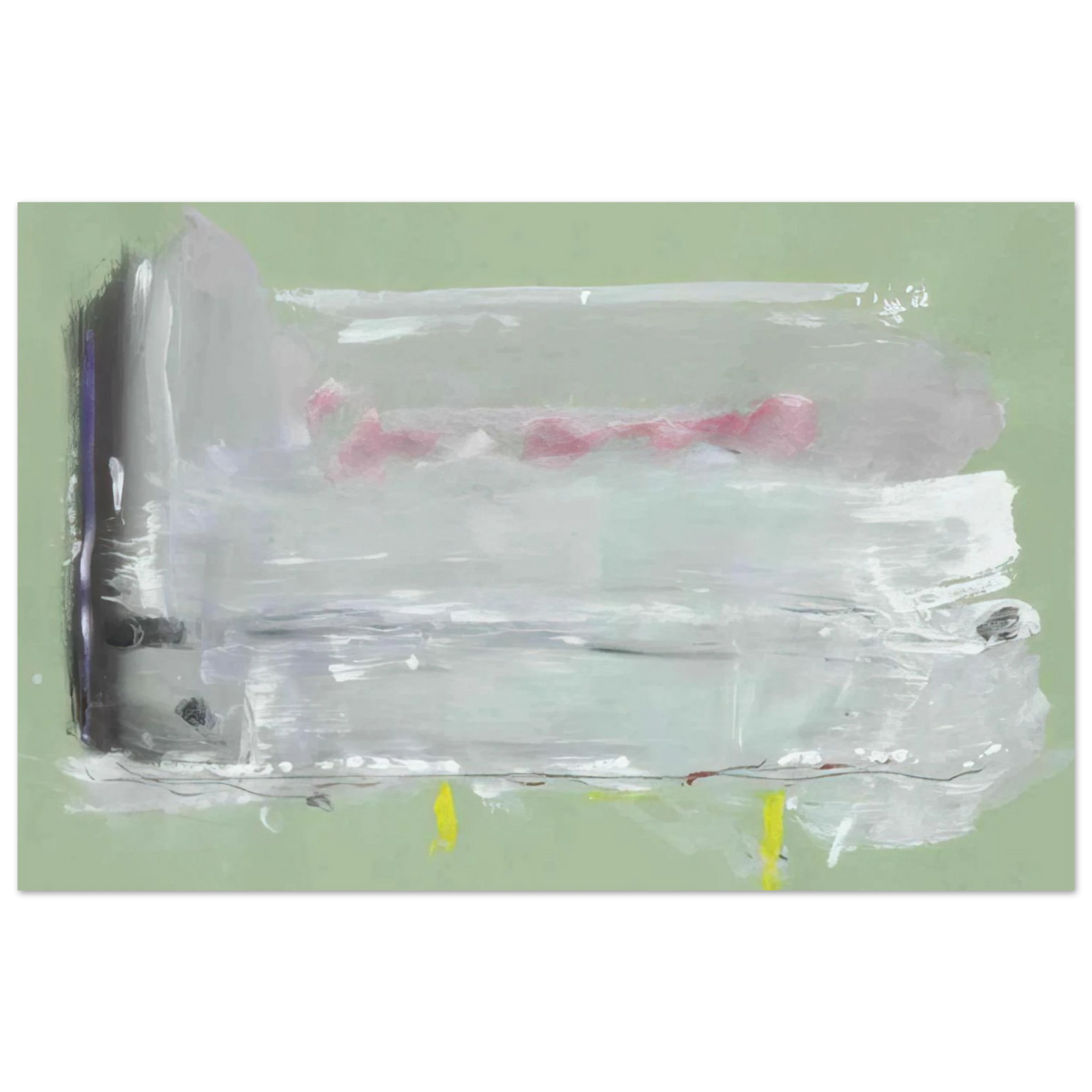 Helen Frankenthaler - Untitled - 1984 Wall art - 28x43  cm / XL (11x17 inches) - Premium Wooden Framed Poster With Fine Art Paper - Wood frame