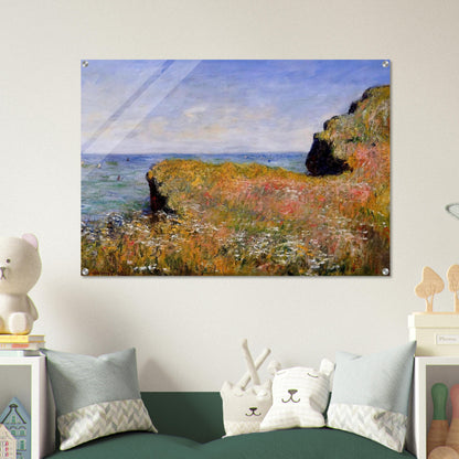 Edge of the Cliff, Pourville - claude monet Acrylic Print - 70x100 cm / 28x40″ inches