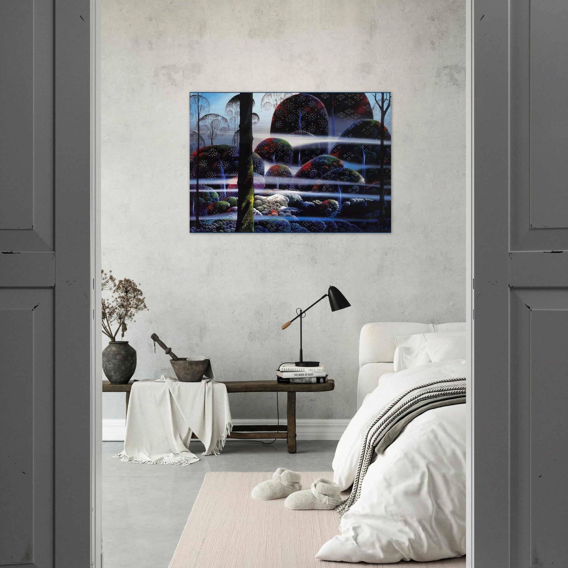 Beyond Paradise - Eyvind Earle Brushed Aluminum Print - 70x100 cm / 28x40 inches | Eyvind Earle Aluminum Print | Eyvind Earle Prints