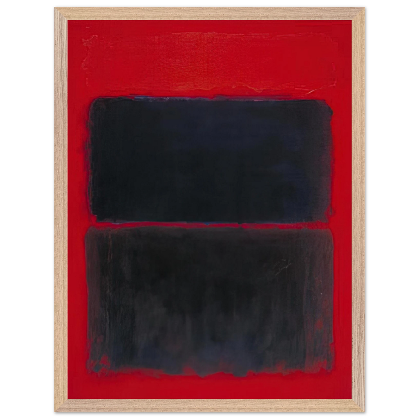 Mark Rothko - Light Red Over Black - 1957 Wall Art - 21x29.7 cm / 8x12" - Premium Wooden Framed Poster With Fine Art Paper - Wood frame