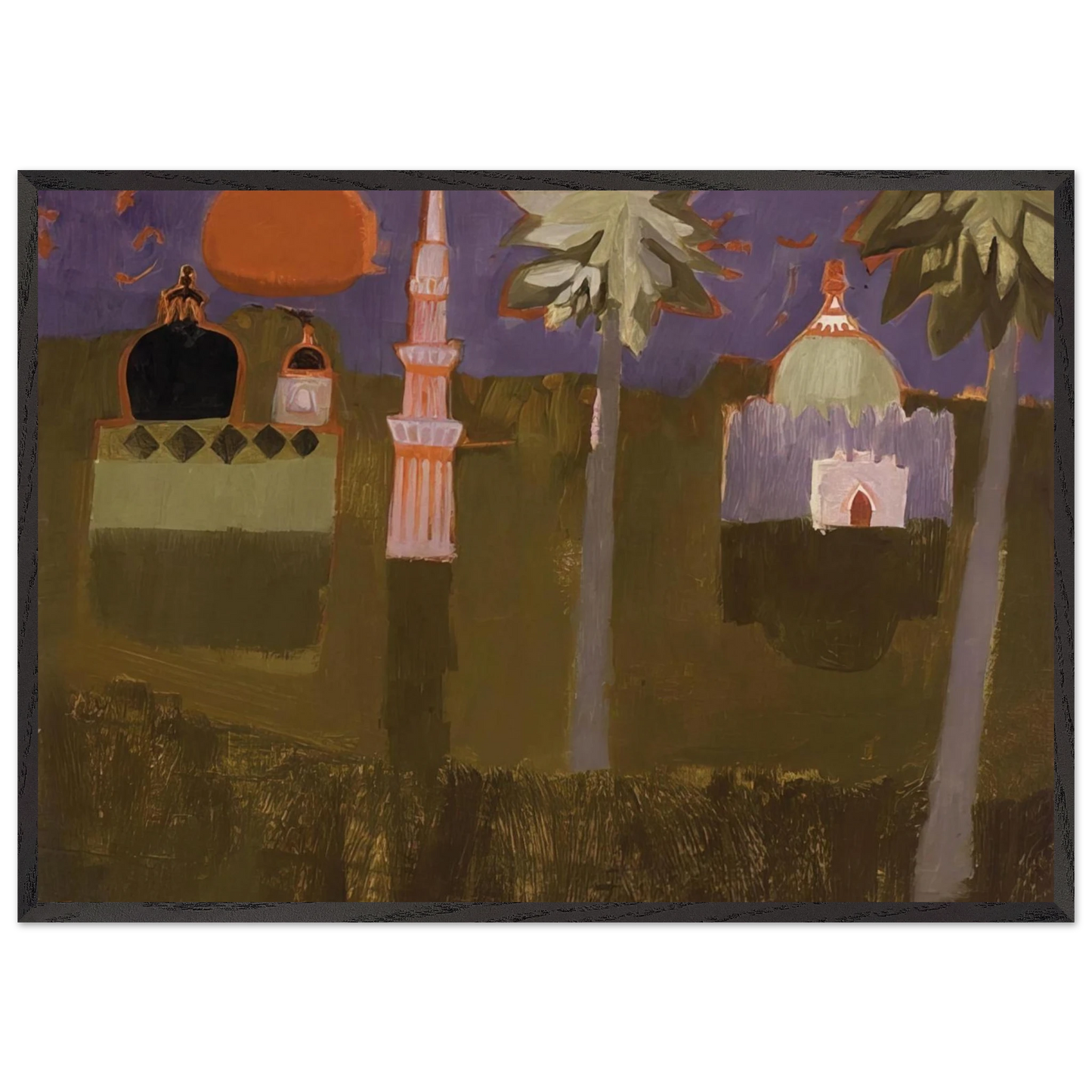 Minorets - 1968 - Mary Fedden Framed Art Print – Black Wooden Frame - Default Title - -Framed Art Print