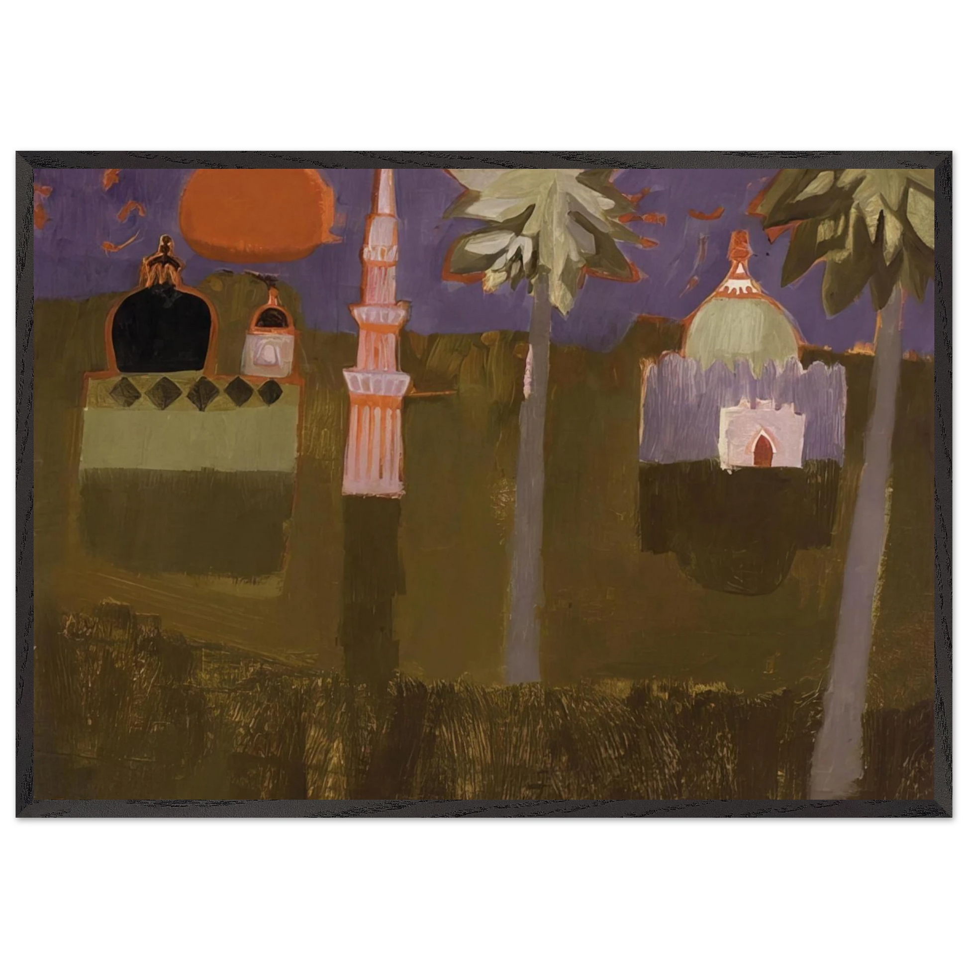 Minorets - 1968 - Mary Fedden Framed Art Print – Black Wooden Frame - Default Title - -Framed Art Print