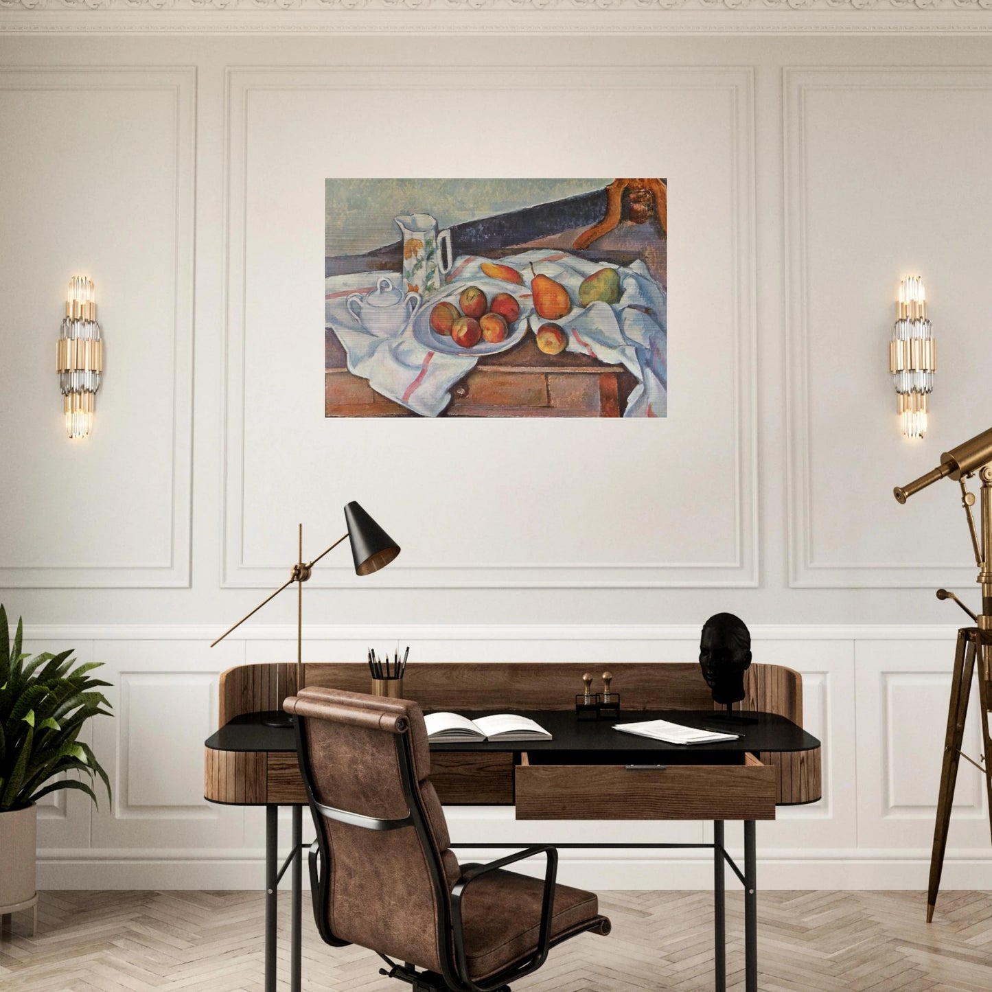 Still Life with Sugar - Paul Cézanne Brushed Aluminum Print - 70x100 cm / 28x40 inches | Paul Cézanne Aluminum Print | Paul Cézanne Prints