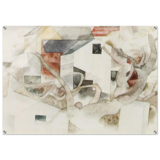 Trees and Barns Bermuda - 1917 - Charles Demuth Acrylic Print - 70x100 cm / 28x40″ inches