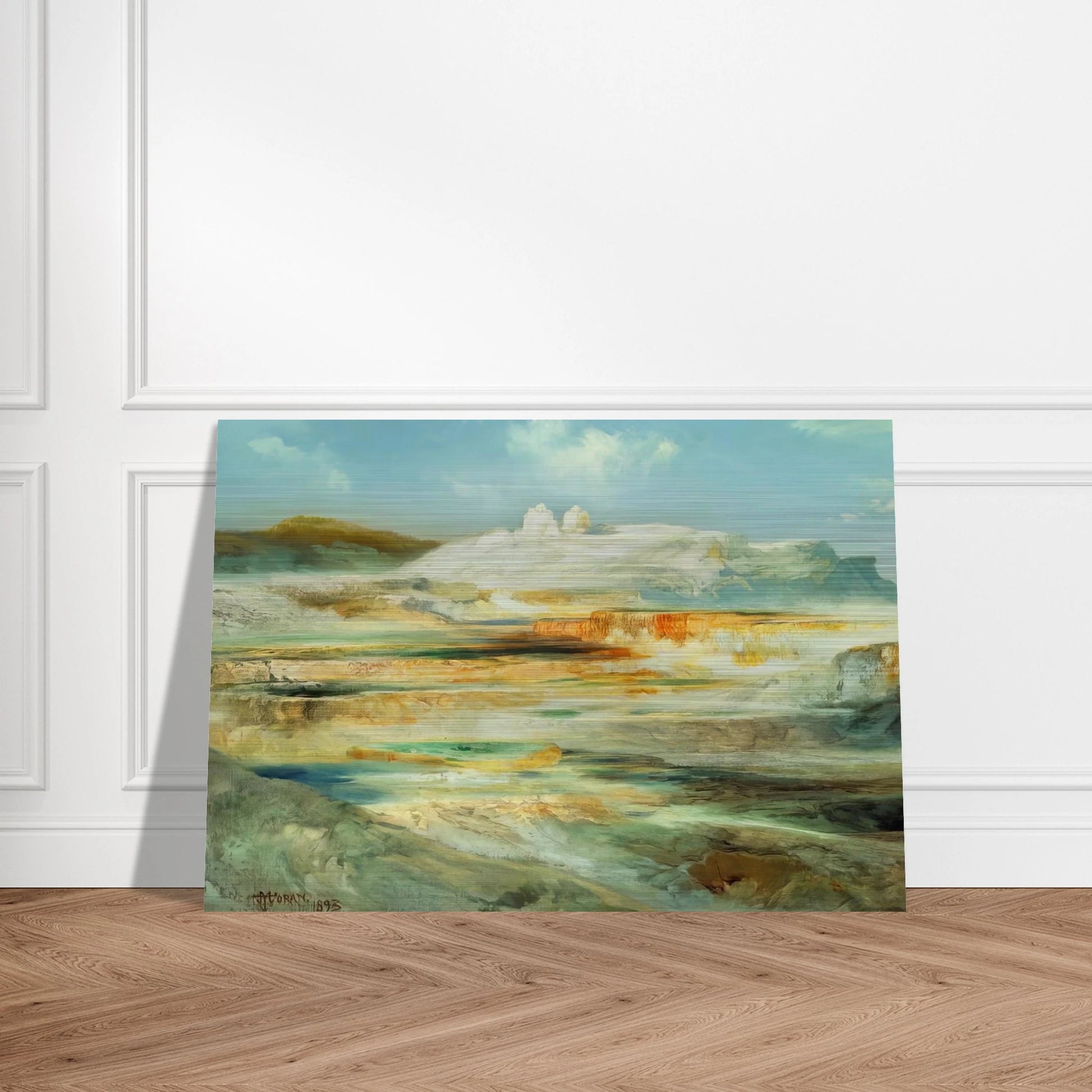 Jupiter Terrace Yellowstone - Thomas Moran Brushed Aluminum Print - 70x100 cm / 28x40 inches | Thomas Moran Aluminum Print | Thomas Moran Prints