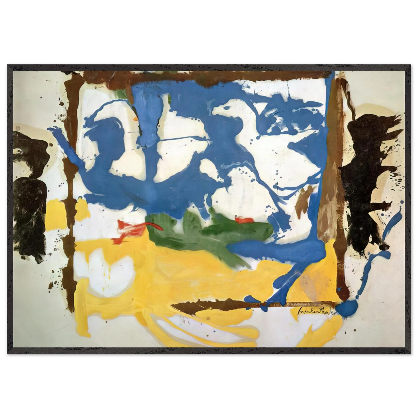 Helen Frankenthaler - Swan Lake #2 - 1961 Wall art - 30x45 cm / 12x18 inches - Premium Wooden Framed Poster With Fine Art Paper - Black frame