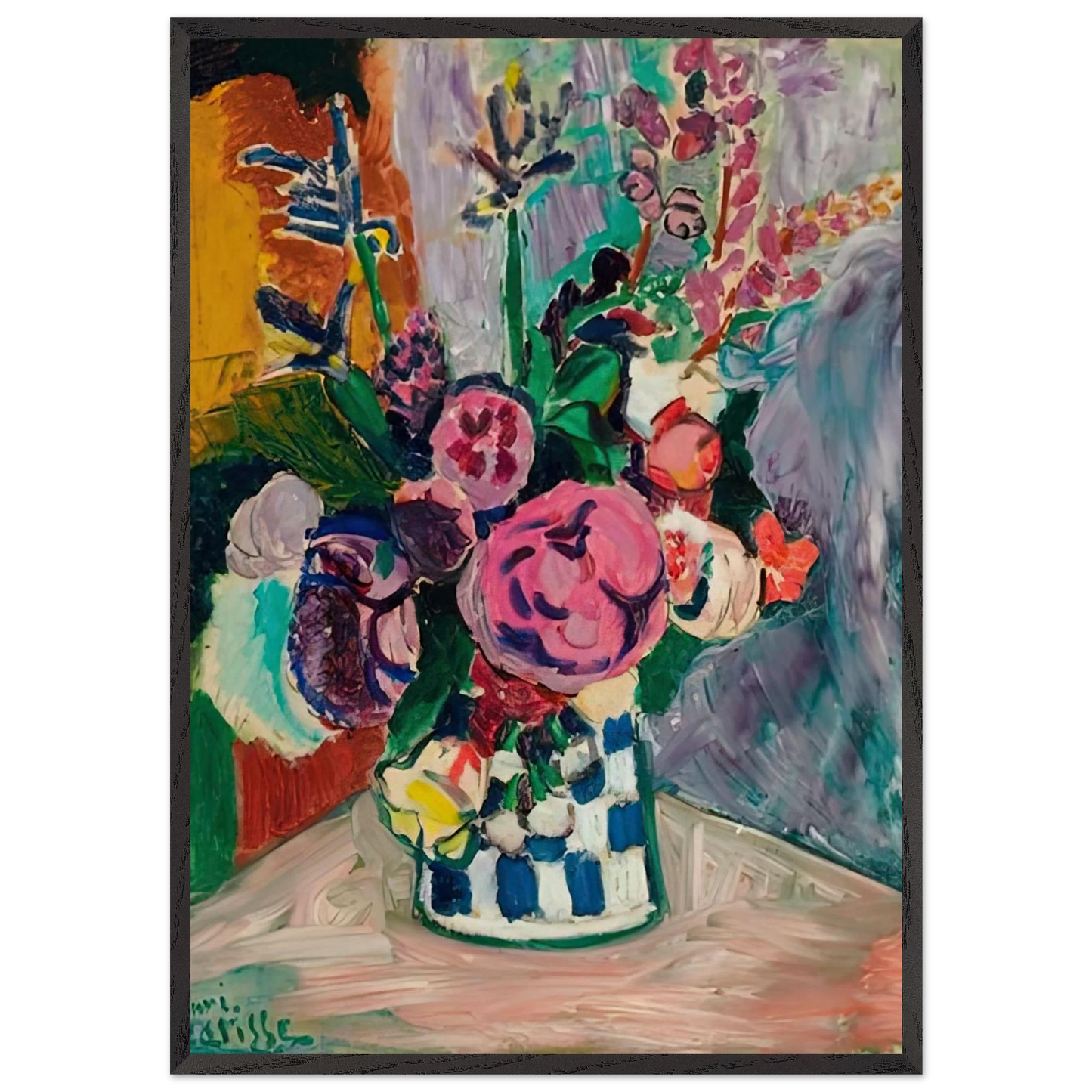 LES PIVOINES 1907 - Henri Matisse Framed Art Print – Black Wooden Frame - Default Title - -Framed Art Print