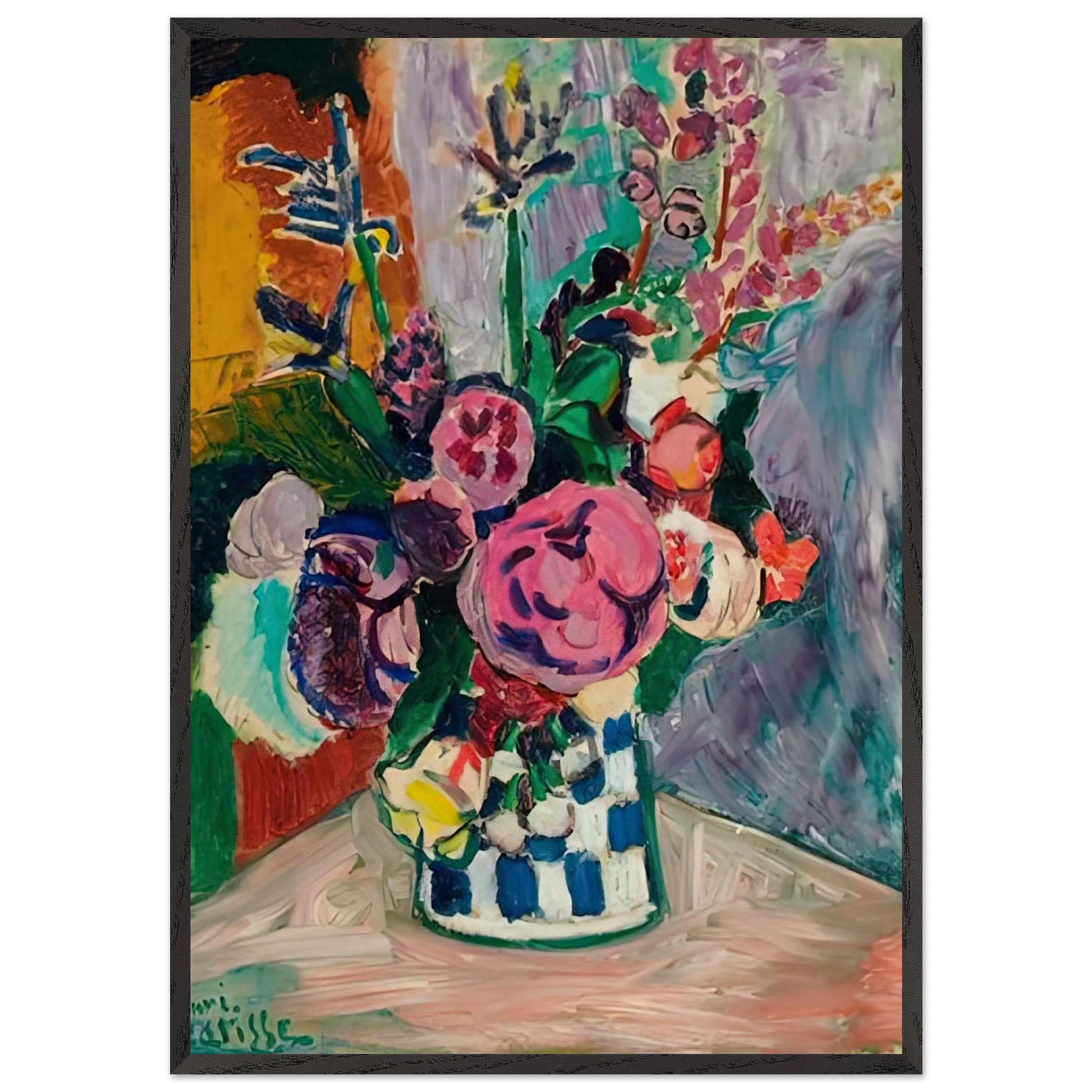 LES PIVOINES 1907 - Henri Matisse Framed Art Print – Black Wooden Frame - Default Title - -Framed Art Print