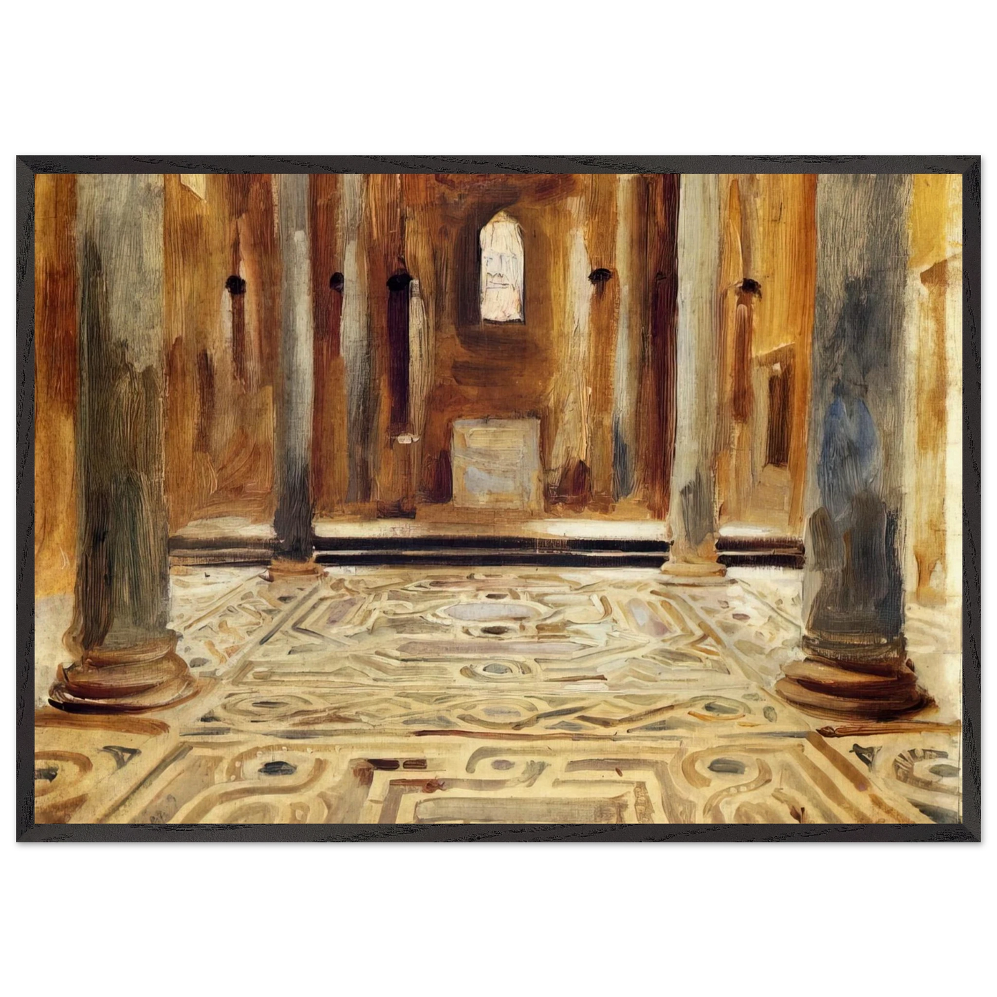 A Mosque Cairo - John Singer Sargent Framed Art Print – Black Wooden Frame - Default Title - -Framed Art Print